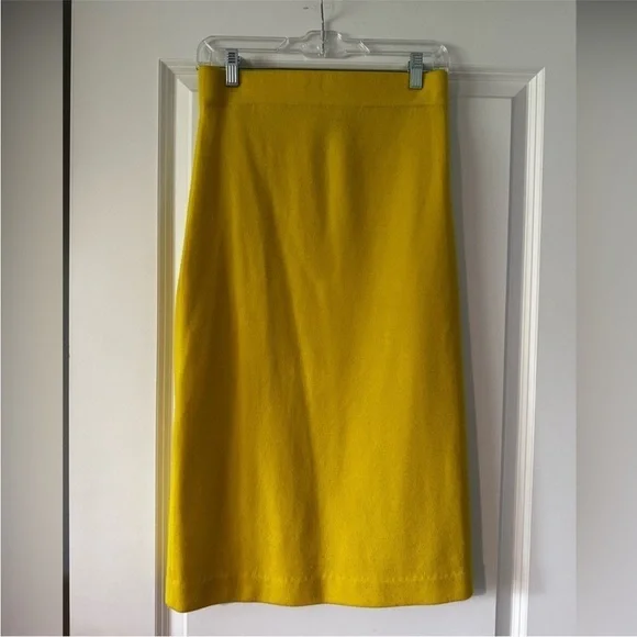 J.Crew yellow merino wool knit pencil skirt size small - Picture 6 of 14